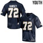 Notre Dame Fighting Irish Youth Robert Hainsey #72 Navy Blue Under Armour Authentic Stitched College NCAA Football Jersey UBL5299BH